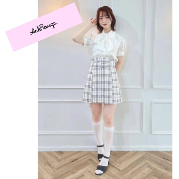 ANK ROUGE hime gyaru plaid buckle detail sukapan skirt - Picture 5 of 10